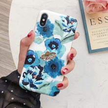 Load image into Gallery viewer, Leaf Flower Glossy Silicone Case For iPhone