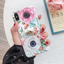 Load image into Gallery viewer, Leaf Flower Glossy Silicone Case For iPhone