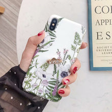 Load image into Gallery viewer, Leaf Flower Glossy Silicone Case For iPhone