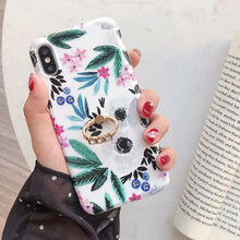 Load image into Gallery viewer, Leaf Flower Glossy Silicone Case For iPhone