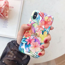 Load image into Gallery viewer, Leaf Flower Glossy Silicone Case For iPhone