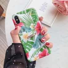 Load image into Gallery viewer, Leaf Flower Glossy Silicone Case For iPhone