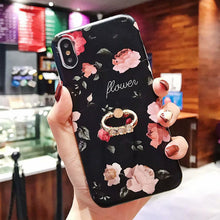 Load image into Gallery viewer, Leaf Flower Glossy Silicone Case For iPhone