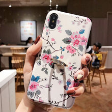 Load image into Gallery viewer, Leaf Flower Glossy Silicone Case For iPhone