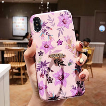 Load image into Gallery viewer, Leaf Flower Glossy Silicone Case For iPhone