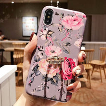 Load image into Gallery viewer, Leaf Flower Glossy Silicone Case For iPhone