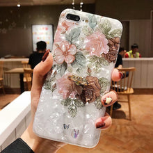 Load image into Gallery viewer, Leaf Flower Glossy Silicone Case For iPhone