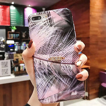 Load image into Gallery viewer, Leaf Flower Glossy Silicone Case For iPhone