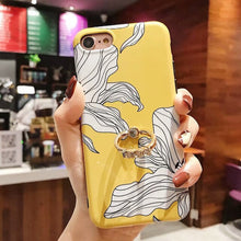 Load image into Gallery viewer, Leaf Flower Glossy Silicone Case For iPhone