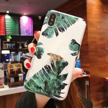 Load image into Gallery viewer, Leaf Flower Glossy Silicone Case For iPhone