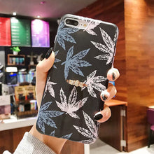 Load image into Gallery viewer, Leaf Flower Glossy Silicone Case For iPhone
