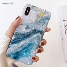 Load image into Gallery viewer, Marble Silicon Stand Phone Case For iPhone