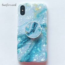 Load image into Gallery viewer, Marble Silicon Stand Phone Case For iPhone