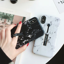 Load image into Gallery viewer, Fashion Marble Silicon Ring Phone Cases For iPhone