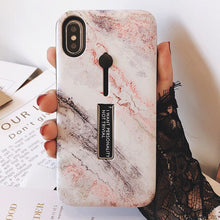 Load image into Gallery viewer, Fashion Marble Silicon Ring Phone Cases For iPhone