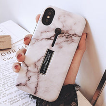 Load image into Gallery viewer, Fashion Marble Silicon Ring Phone Cases For iPhone