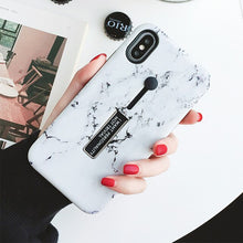 Load image into Gallery viewer, Fashion Marble Silicon Ring Phone Cases For iPhone